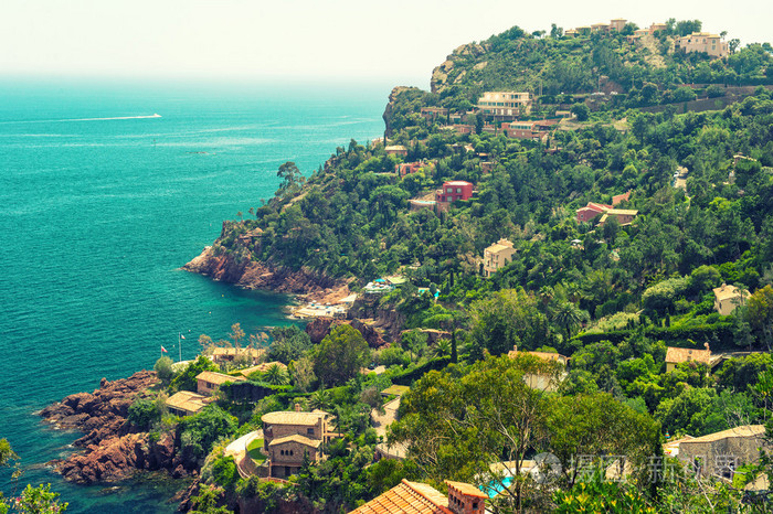 美丽的地中海景观,法国里维埃拉法国