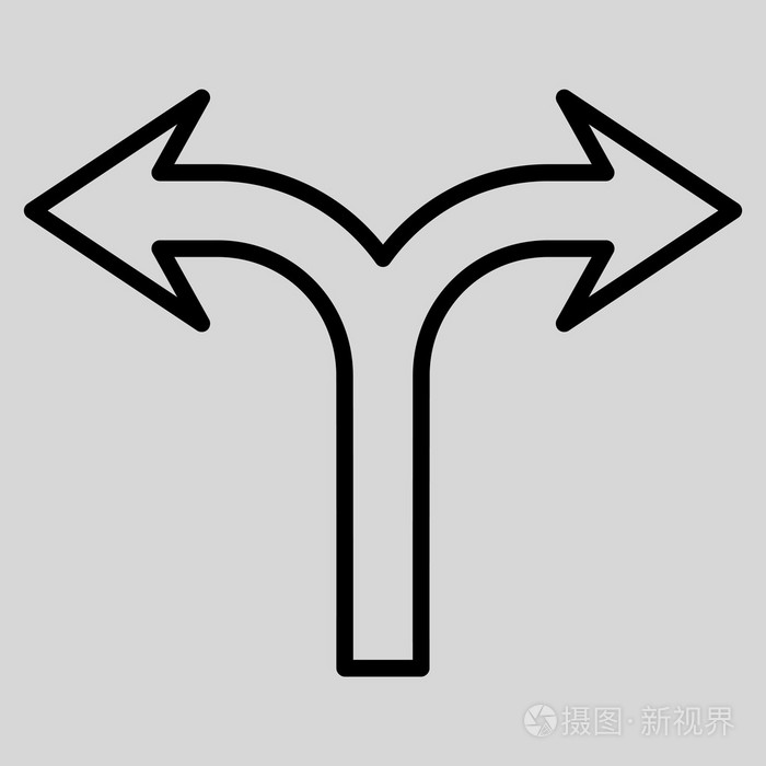 选择箭头左侧右描边矢量图标