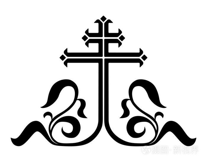 观赏天主教十字架矢量图