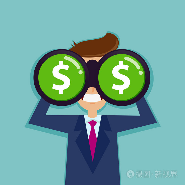 寻找与双目美元符号的商人插画-正版商用图片0em8dp-摄图新视界