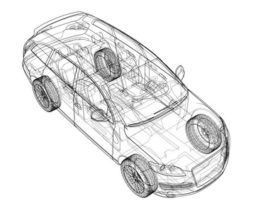 汽车素描图片