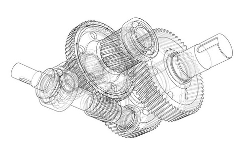 齿轮创意素描图片