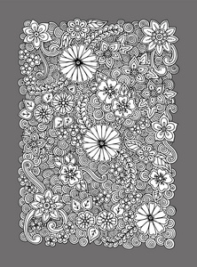 花卉的卡。手绘抽象花卉艺术品。Web 印刷的媒体设计的的背景。横幅 名片 传单 邀请 贺卡 明信片