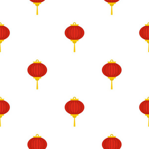 红色的中国灯笼图案无缝图片