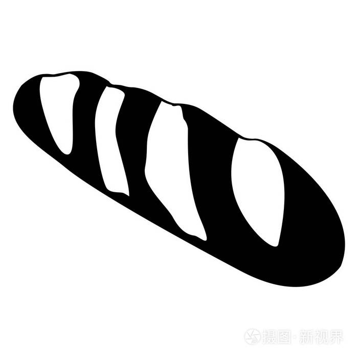 孤立的面包剪影