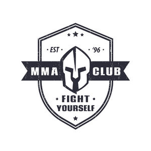 Mma 俱乐部老式会徽与斯巴达头盔盾牌