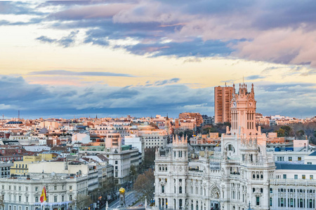 鸟瞰马德里城市景观