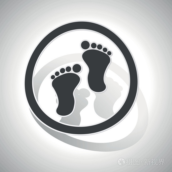 弯曲的足迹标志图标