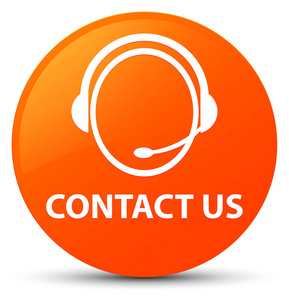 联系我们 客户服务图标 橙色圆形按钮