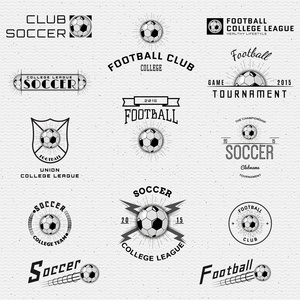 足球足球徽章标识和标签