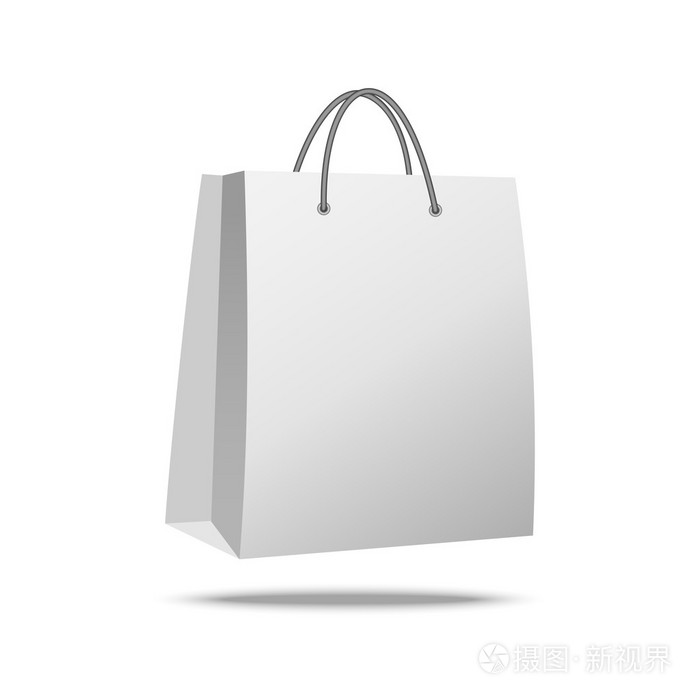 白色背景上的购物促销袋。
