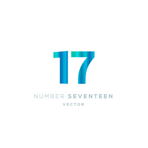 色号彩色蓝17号标志设计, 十七号符号白色背景照片
