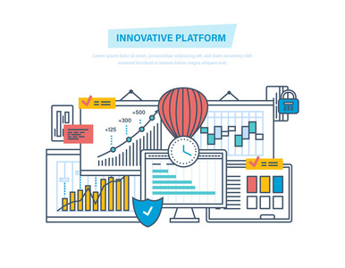 创新的平台。创新，市场营销研究 分析。技术平台，商业上的成功