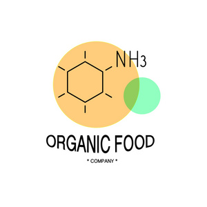 矢量有机食品公司标志隔离在白色背景上。