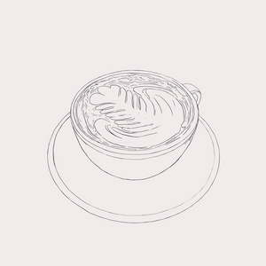 抹茶店抹茶拿铁咖啡,拿铁咖啡拿铁艺术,素描矢量热饮料照片