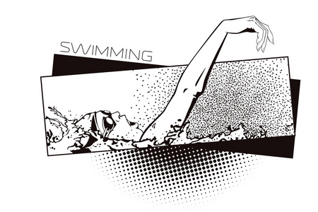 夏季各种运动。游泳