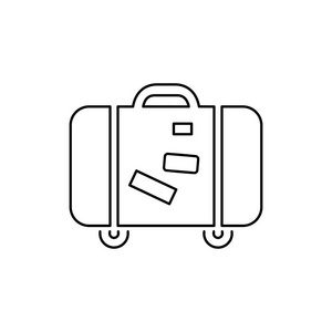 行李图标简单平面样式矢量图。行李符号