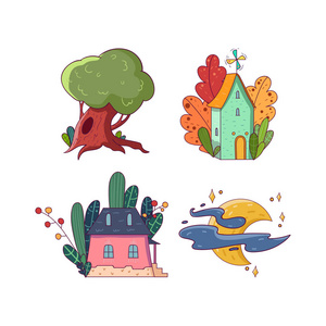 儿童卡通风格中的向量照片