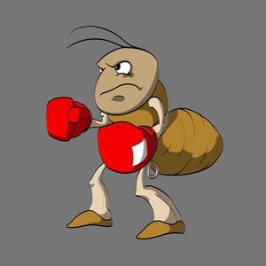 卡通蚂蚁拳击手
