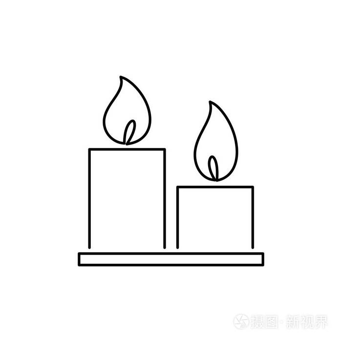 蜡烛图标简单平面样式矢量图