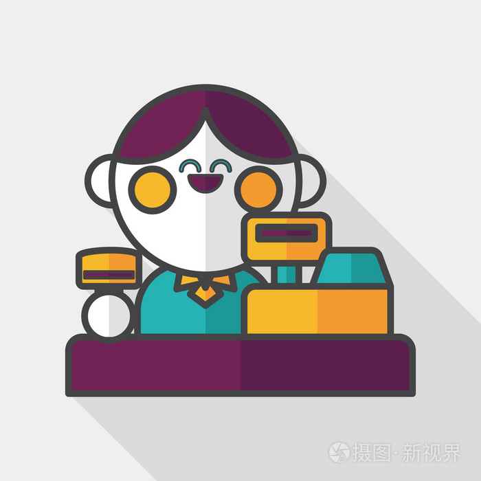 长长的影子,eps10 与店主平面图标插画-正版商用图片0eo7pz-摄图新视