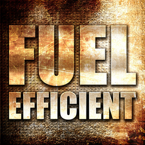 燃料效率高，3d 渲染，金属防锈背景上的文字