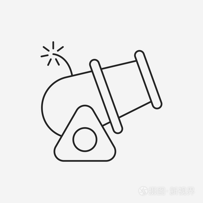 加农炮炸弹线图标插画-正版商用图片0eogag-摄图新视界