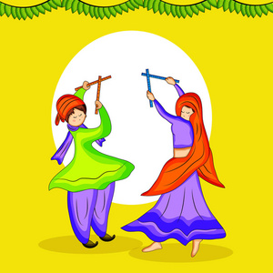 印度教节日为背景的插图