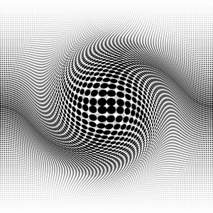 抽象的单色半色调图案.设计模板.带有点的几何插图.