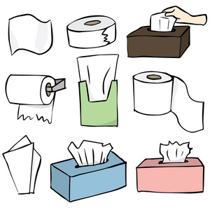 向量集的纸巾照片