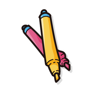 钢笔和铅笔彩色涂鸦
