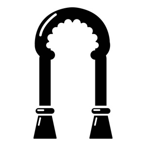 拱门装饰图标, 简单的黑色风格