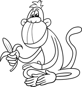 猴子用香蕉填色书