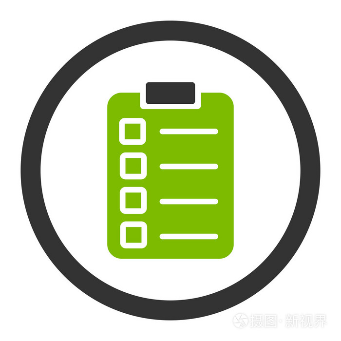 测试任务平生态绿色和灰色颜色圆形矢量图标