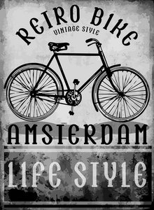 手画的自行车在阿姆斯特丹欧洲街头运动