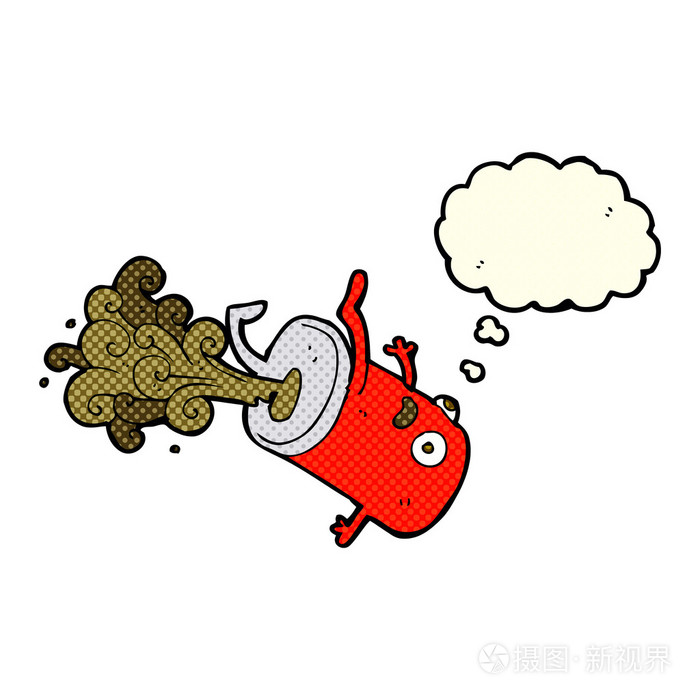 卡通旧饮料可以与思想泡泡