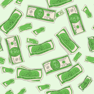 无缝.绿色的色调。100美元的, 金融, 银行。纸币