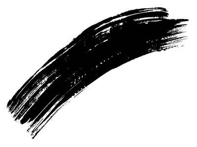 手绘笔触黑色油漆或墨水, 孤立在白色