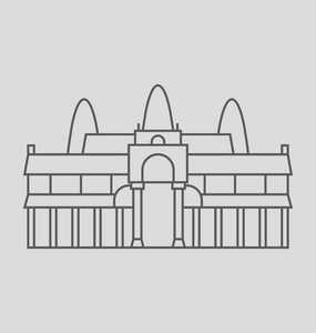 吴哥寺，柬埔寨矢量图
