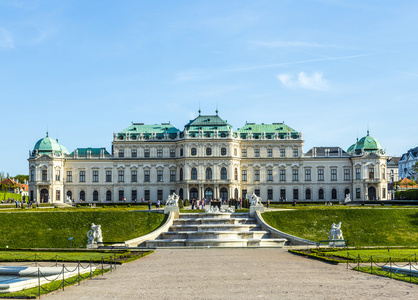 在夏天，维也纳，奥地利的贝尔维德雷宫