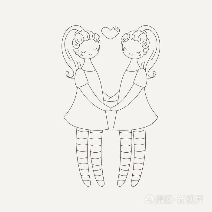 女同性恋夫妇牵着手恋爱中的女孩