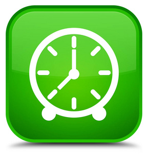 时钟图标特殊绿色方形按钮