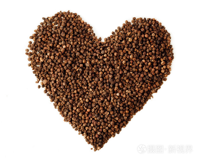 黑胡椒花椒心符号上白色 孤立照片 正版商用图片0eprmb 摄图新视界