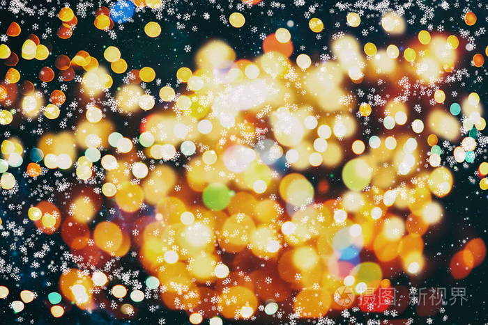 节日的圣诞背景。优雅的抽象背景, 灯光和星星