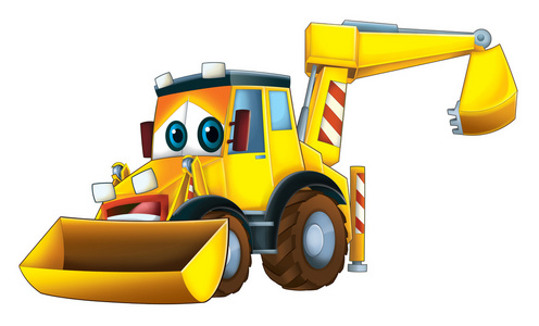 卡通搞笑装载机-分离-儿童插画照片