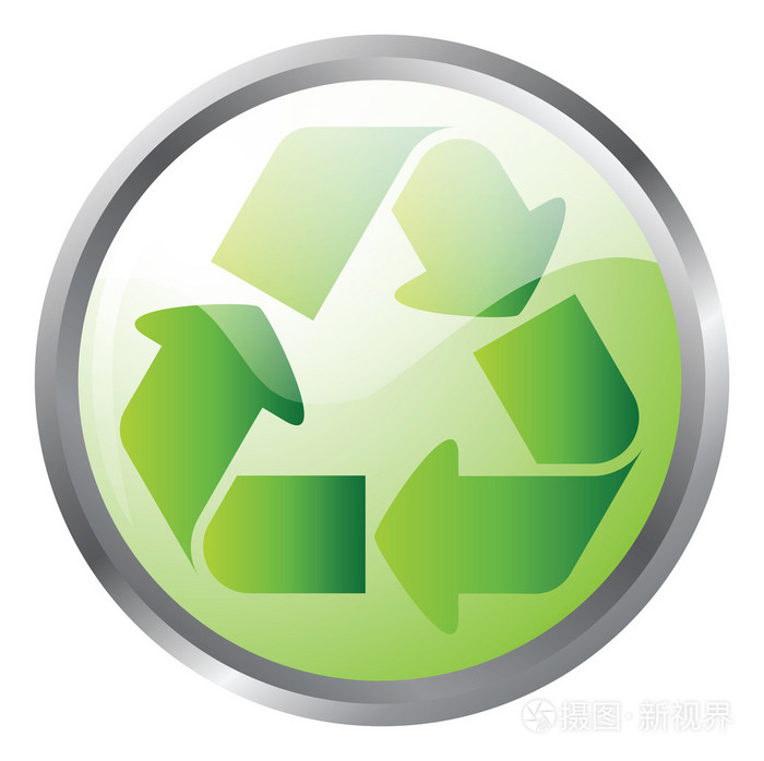 生态友好的绿色回收符号插图