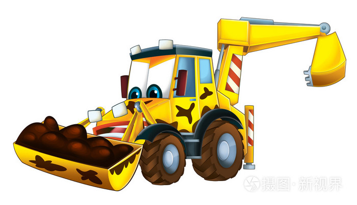 卡通搞笑装载机-分离-儿童插画