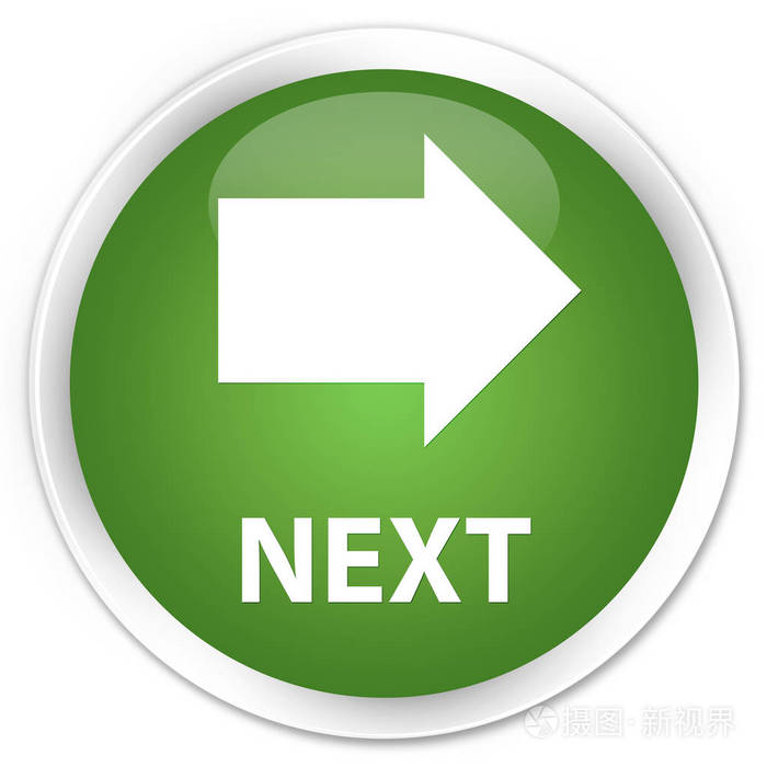 下一页高级软绿色圆形按钮