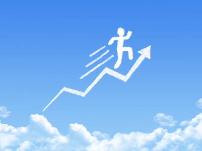 收烟成长进步箭头图云的形状照片