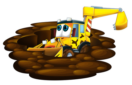 卡通搞笑装载机-分离-儿童插画照片